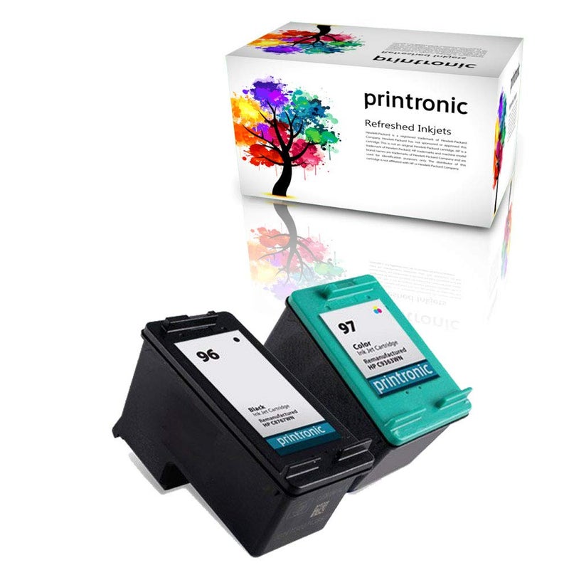 Printronic Remanufactured Ink Cartridge Replacement for HP 96 C8767WN HP 97 C9363WN (1 Black 1 Color) - Image 1
